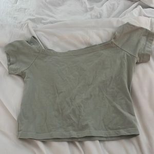 Brandy Melville light green off the shoulder top size S